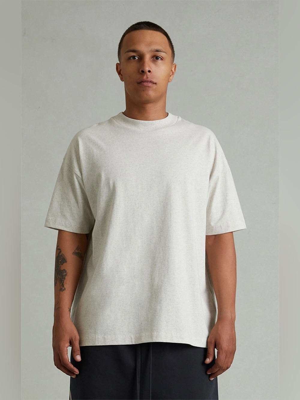 Fear Of God Essentials T Shirt Mens Medium Heather Gray Classic Fit Tee